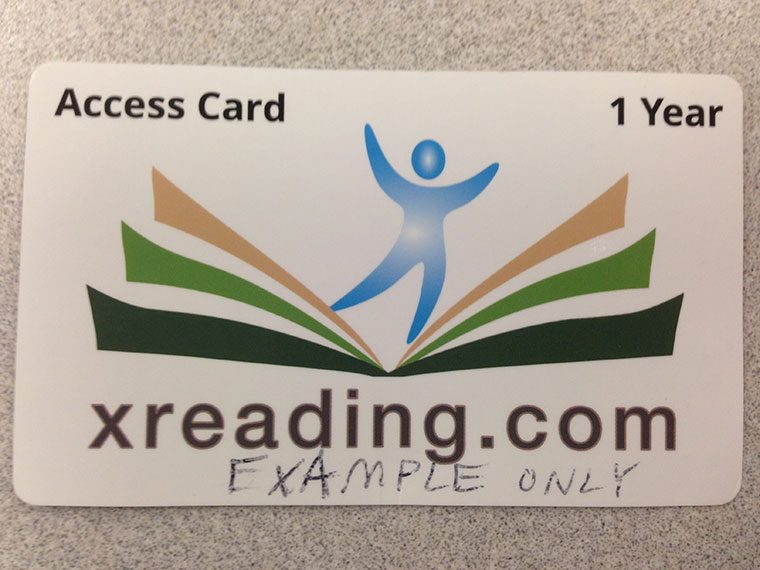 Example Xreading Access Card - front side
