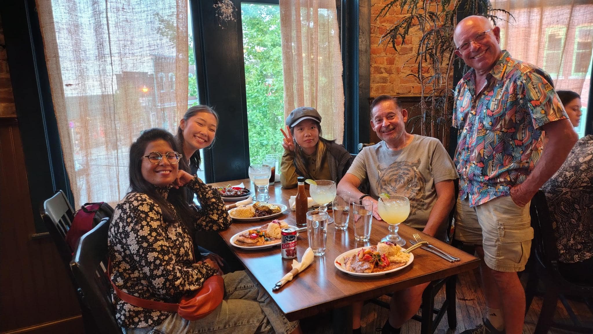 International students with their host families