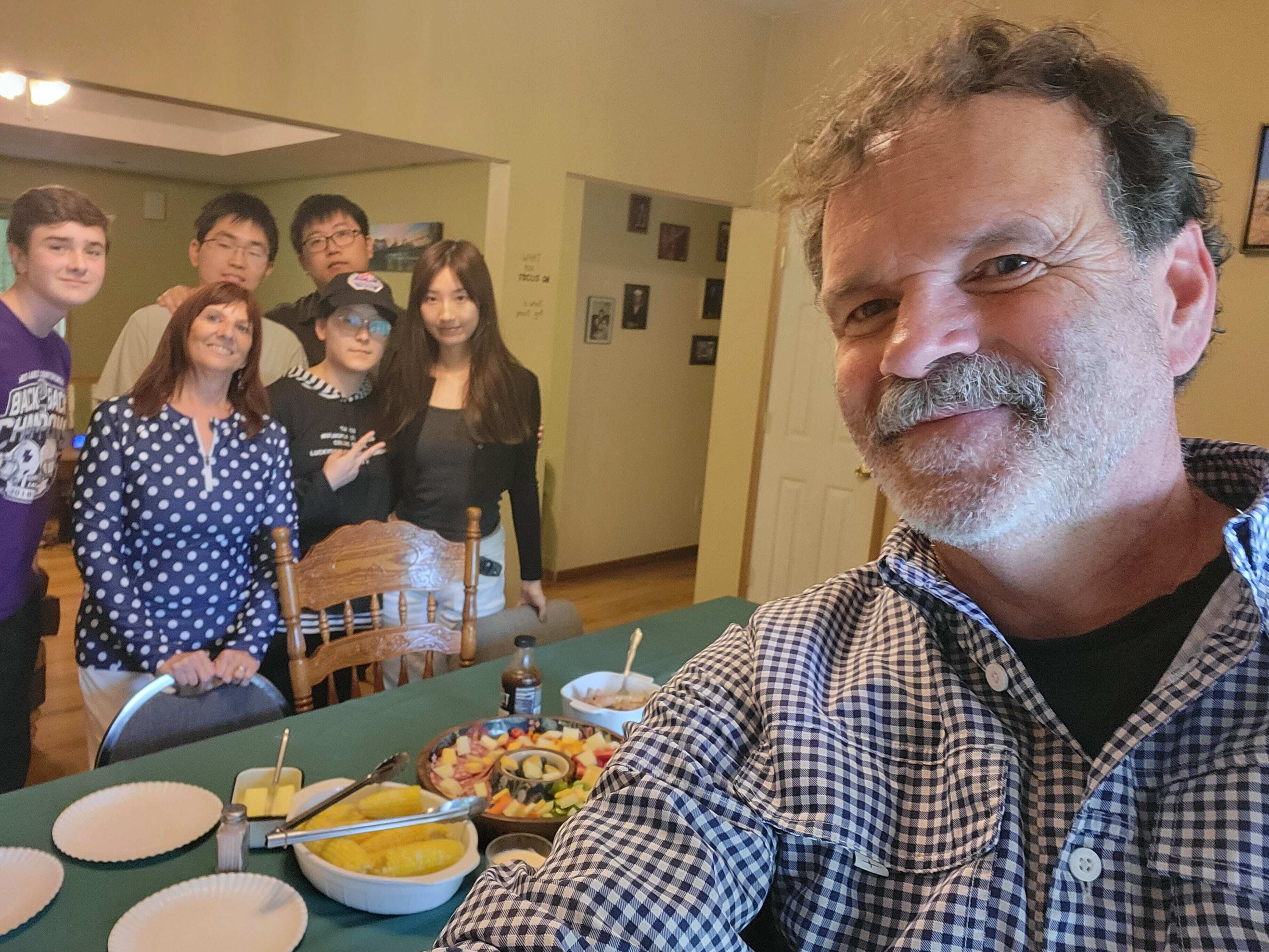 International students with their host families