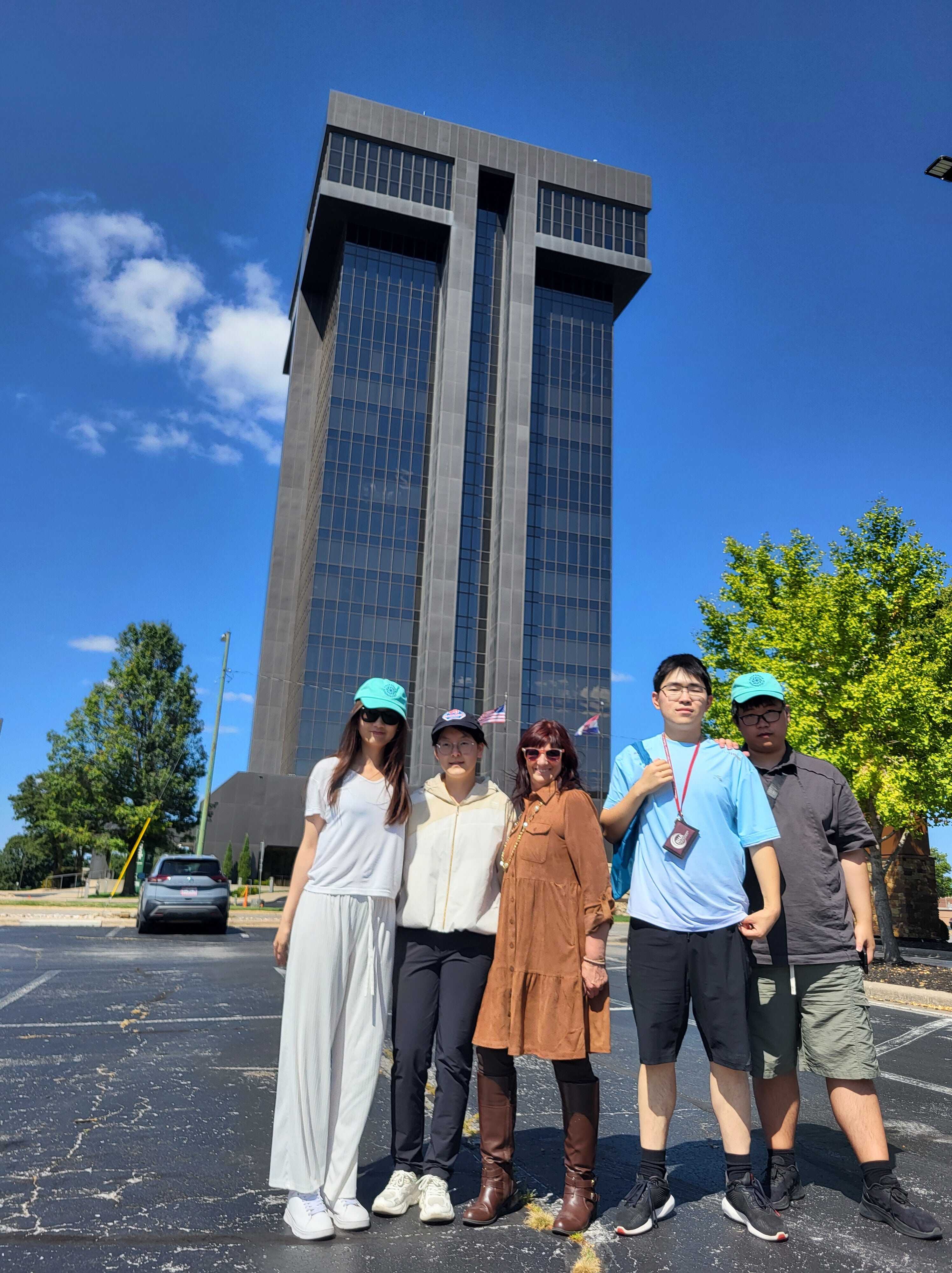 International students with their host families
